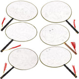 Maxbell Handheld Fabric Blank Fan for Painting Chinese Fan Round DIY Rabbit