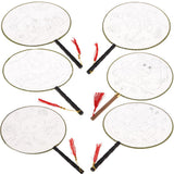 Maxbell Handheld Fabric Blank Fan for Painting Chinese Fan Round DIY Rabbit