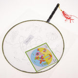 Maxbell Handheld Fabric Blank Fan for Painting Chinese Fan Round DIY Fish