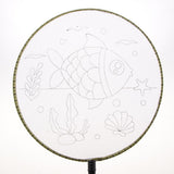 Maxbell Handheld Fabric Blank Fan for Painting Chinese Fan Round DIY Fish