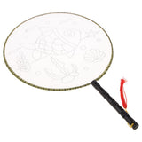 Maxbell Handheld Fabric Blank Fan for Painting Chinese Fan Round DIY Fish