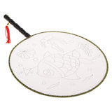 Maxbell Handheld Fabric Blank Fan for Painting Chinese Fan Round DIY Fish