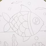 Maxbell Handheld Fabric Blank Fan for Painting Chinese Fan Round DIY Fish