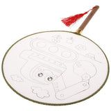 Maxbell Handheld Fabric Blank Fan for Painting Chinese Fan Round DIY Excavator