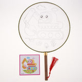 Maxbell Handheld Fabric Blank Fan for Painting Chinese Fan Round DIY Excavator
