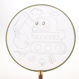 Maxbell Handheld Fabric Blank Fan for Painting Chinese Fan Round DIY Excavator