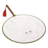 Maxbell Handheld Fabric Blank Fan for Painting Chinese Fan Round DIY Excavator