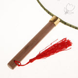 Maxbell Handheld Fabric Blank Fan for Painting Chinese Fan Round DIY Excavator
