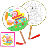Maxbell Handheld Fabric Blank Fan for Painting Chinese Fan Round DIY Excavator