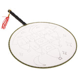 Maxbell Handheld Fabric Blank Fan for Painting Chinese Fan Round DIY Castle