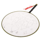 Maxbell Handheld Fabric Blank Fan for Painting Chinese Fan Round DIY Castle