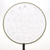 Maxbell Handheld Fabric Blank Fan for Painting Chinese Fan Round DIY Castle