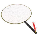 Maxbell Handheld Fabric Blank Fan for Painting Chinese Fan Round DIY Castle