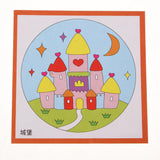 Maxbell Handheld Fabric Blank Fan for Painting Chinese Fan Round DIY Castle