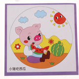 Max Handheld Fabric Blank Fan for Painting Chinese Fan Round DIY Pig