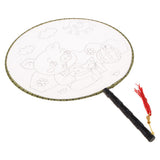 Max Handheld Fabric Blank Fan for Painting Chinese Fan Round DIY Pig
