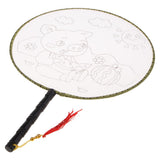 Max Handheld Fabric Blank Fan for Painting Chinese Fan Round DIY Pig