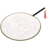 Max Handheld Fabric Blank Fan for Painting Chinese Fan Round DIY Pig