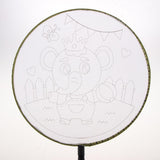 Max Handheld Fabric Blank Fan for Painting Chinese Fan Round DIY Elephant