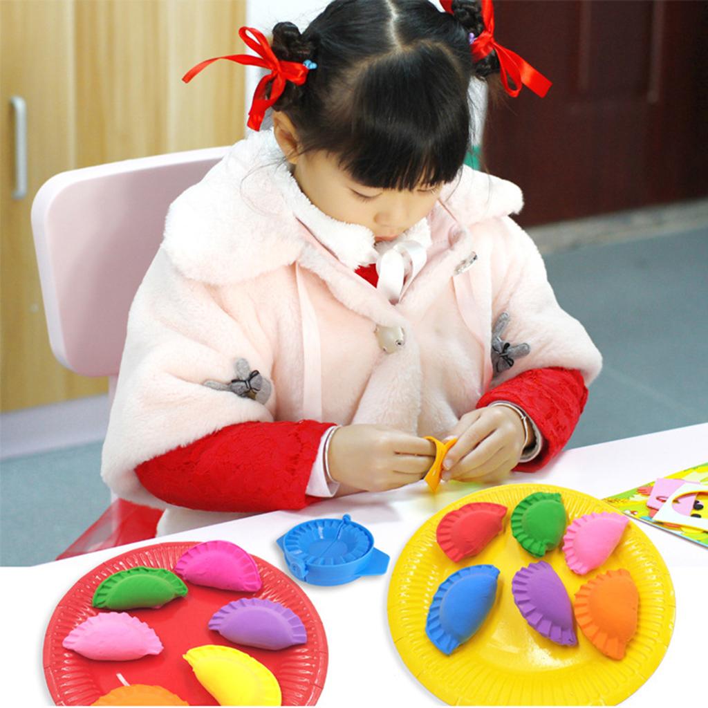 Max 10 Pieces Paper Plates Dishes Dumpling Mould Maker DIY Kids Toys Purple