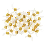 Max 50Pcs Rubber Metal Ends Connectors Retainers Holder for Eyeglass Chain Gold