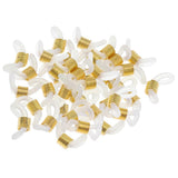 Max 50Pcs Rubber Metal Ends Connectors Retainers Holder for Eyeglass Chain Gold