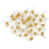 Max 50Pcs Rubber Metal Ends Connectors Retainers Holder for Eyeglass Chain Gold