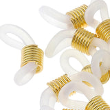 Max 50Pcs Rubber Metal Ends Connectors Retainers Holder for Eyeglass Chain Gold