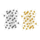 Max 50Pcs Rubber Metal Ends Connectors Retainers Holder for Eyeglass Chain Gold