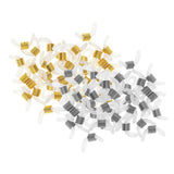 Max 50Pcs Rubber Metal Ends Connectors Retainers Holder for Eyeglass Chain Gold