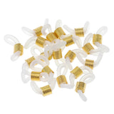Max 50Pcs Rubber Metal Ends Connectors Retainers Holder for Eyeglass Chain Gold