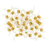 Max 50Pcs Rubber Metal Ends Connectors Retainers Holder for Eyeglass Chain Gold