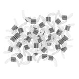 Max 50Pcs Rubber Metal Ends Connectors Retainers Holder for Eyeglass Chain Silver