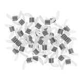 Max 50Pcs Rubber Metal Ends Connectors Retainers Holder for Eyeglass Chain Silver