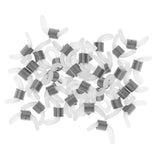 Max 50Pcs Rubber Metal Ends Connectors Retainers Holder for Eyeglass Chain Silver