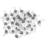 Max 50Pcs Rubber Metal Ends Connectors Retainers Holder for Eyeglass Chain Silver