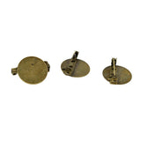 Max 50Pcs DIY Brooch Lapel Safety Pins Round Blank Pad Base Cabochon Back Bronze
