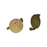 Max 50Pcs DIY Brooch Lapel Safety Pins Round Blank Pad Base Cabochon Back Bronze