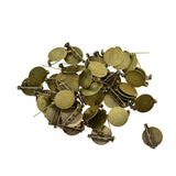 Max 50Pcs DIY Brooch Lapel Safety Pins Round Blank Pad Base Cabochon Back Bronze