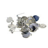 Max 50Pcs DIY Brooch Lapel Safety Pins Round Blank Pad Base Cabochon Back Silver