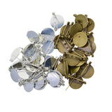 Max 100Pcs DIY Brooch Lapel Safety Pins Round Blank Pad Base Cabochon Back Mixed