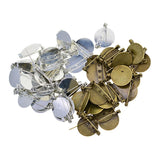 Max 100Pcs DIY Brooch Lapel Safety Pins Round Blank Pad Base Cabochon Back Mixed