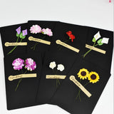 Max 5 Set Kraft Paper Card with Dried Flower DIY Greeting Card Purple Maataifaal