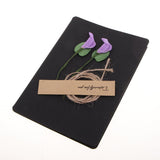 Max 5 Set Kraft Paper Card with Dried Flower DIY Greeting Card Purple Maataifaal