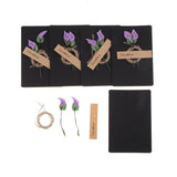 Max 5 Set Kraft Paper Card with Dried Flower DIY Greeting Card Purple Maataifaal