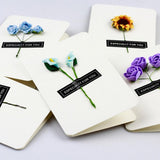 Max 5Pcs Handmade Cards with Dried Flowers DIY Envelopes for All Occasions F