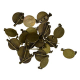 Maxbell 20 Pieces Round Brooch Base Blank Tray Safety Pins Bronze