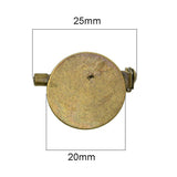 Maxbell 20 Pieces Round Brooch Base Blank Tray Safety Pins Bronze