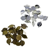 Maxbell 20 Pieces Round Brooch Base Blank Tray Safety Pins Bronze
