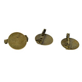 Maxbell 20 Pieces Round Brooch Base Blank Tray Safety Pins Bronze